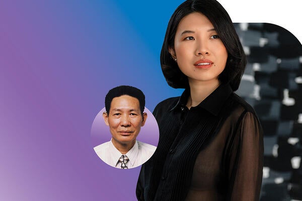 Disney Lam with a photo of her father