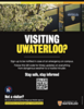 A psoter saying "Visiting UWaterloo?" and a QR code linking to the registration page